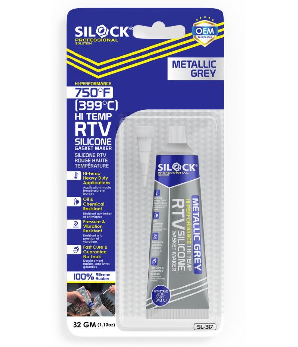 SL-317 Metallic Grey RTV 100% Hi-Temp Silicon Gasket Maker